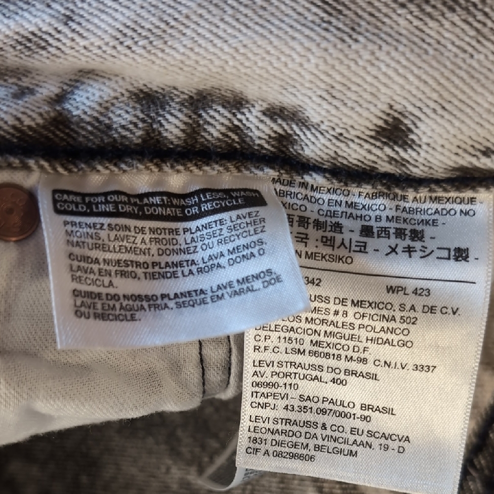 Levi's 501 Button Fly Acid Wash Jeans 38/34 - Picture 3 of 7
